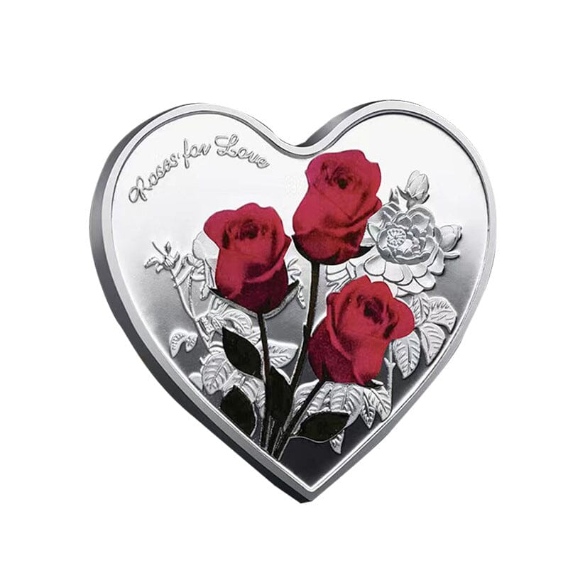 Love Gift🎁Rose Heart-Shaped Commemorative Coin