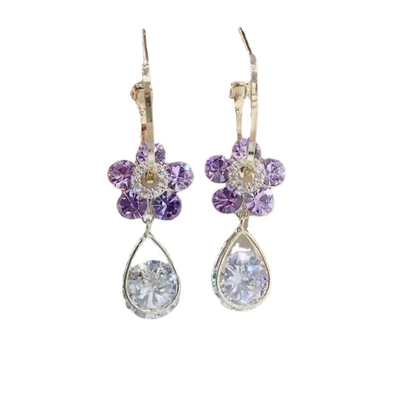 Fashion Flower Crystal Earrings