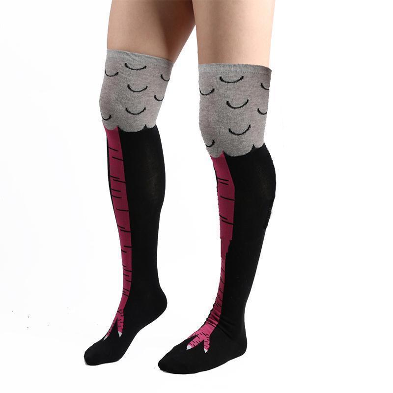 Crazy Funny Chicken Legs Knee-High Socks