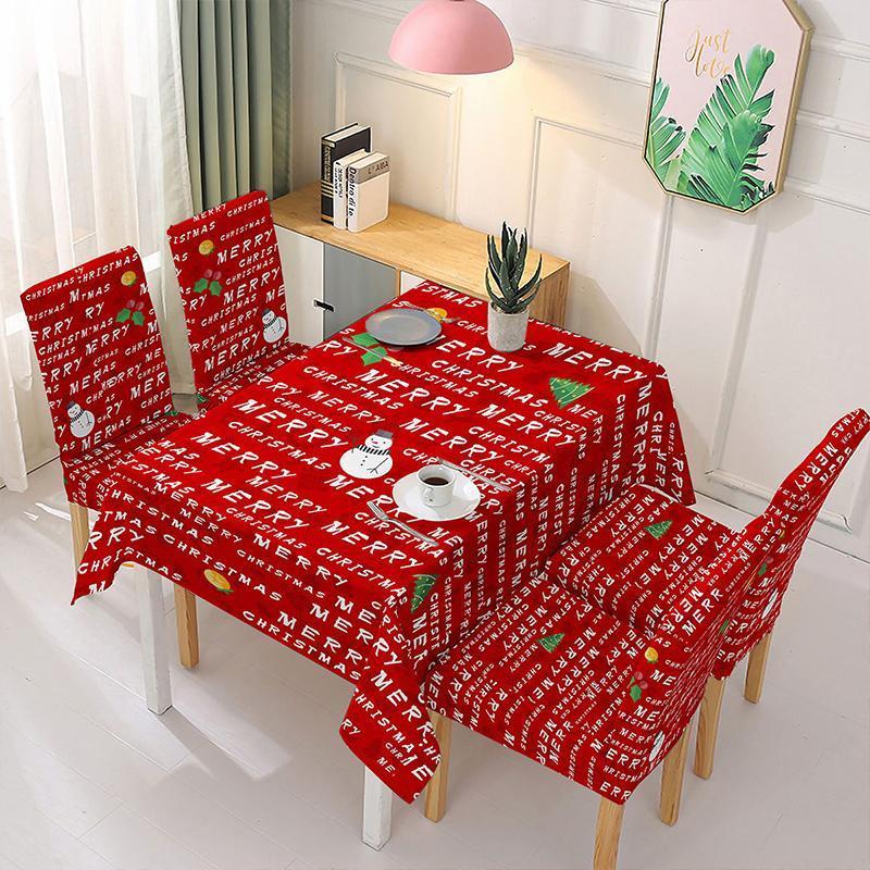 Christmas Decoration Tablecloth Chair Cover