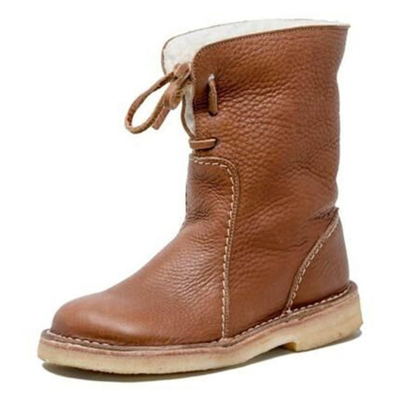 Women's Vintage Buttery Soft Waterproof Snow Wool Lining Boots