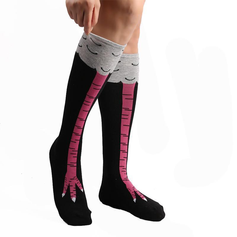 Crazy Funny Chicken Legs Knee-High Socks