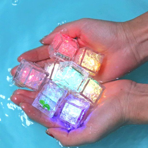 🧊12pcs Water Activated Led Ice Cubes, Multicolour Decoration LED Ice Cubes Light