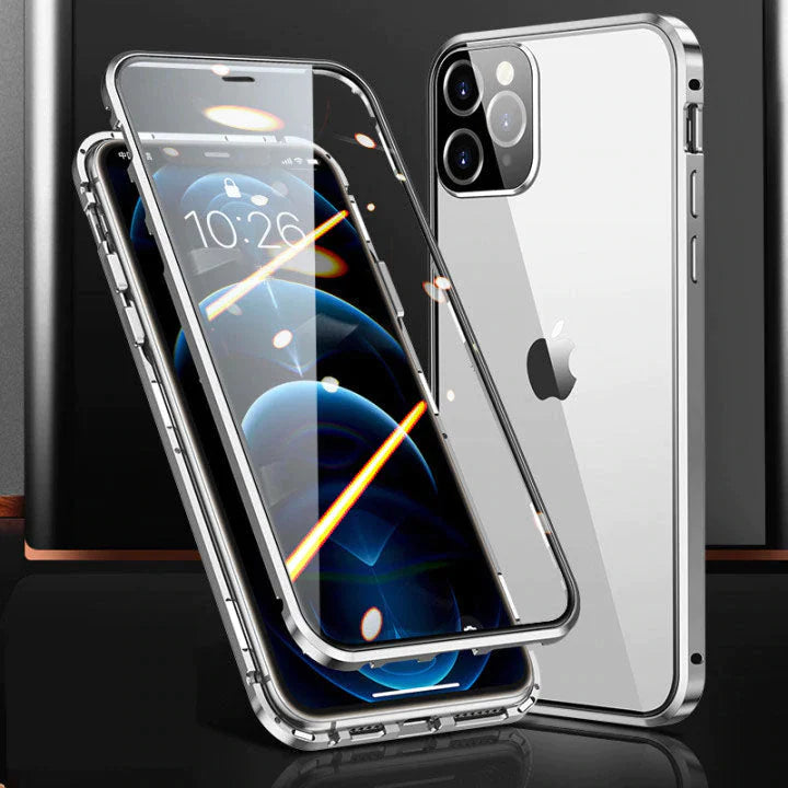 Magnetic Case Double Side Tempered Glass For iPhone