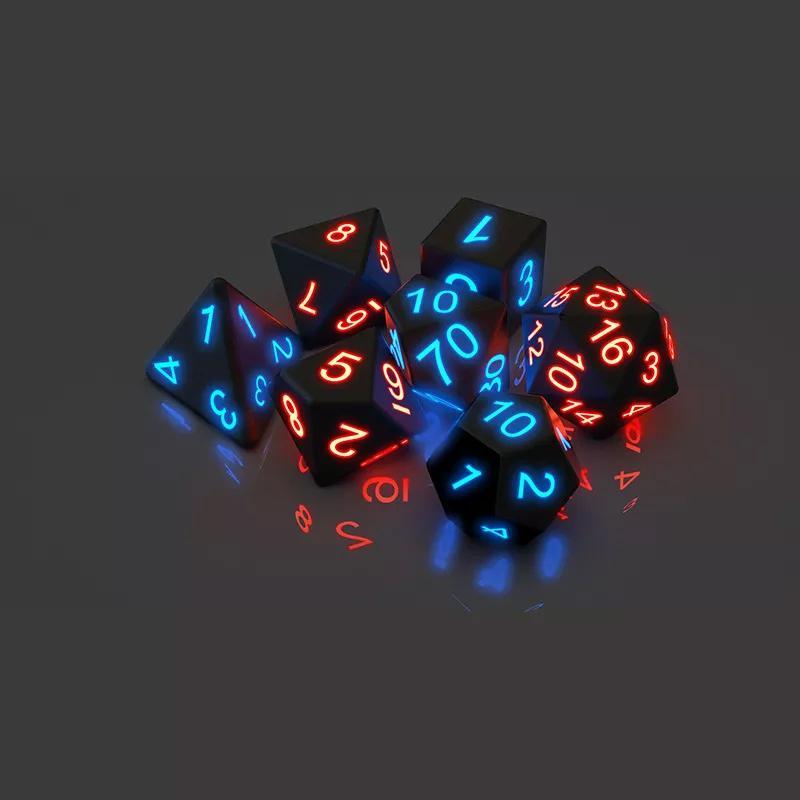 Polyhedral Awesome Board Game Glowing Dice Set 7pcs