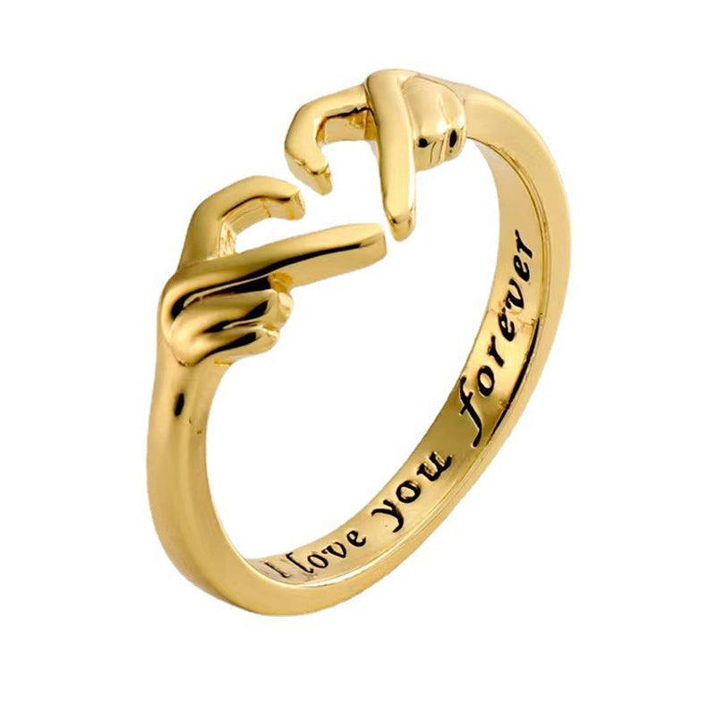 ‘I Love You Forever’ Heart Couple Ring