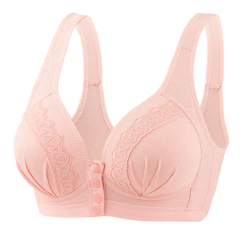 Front Button Breathable Skin-Friendly Cotton Bra