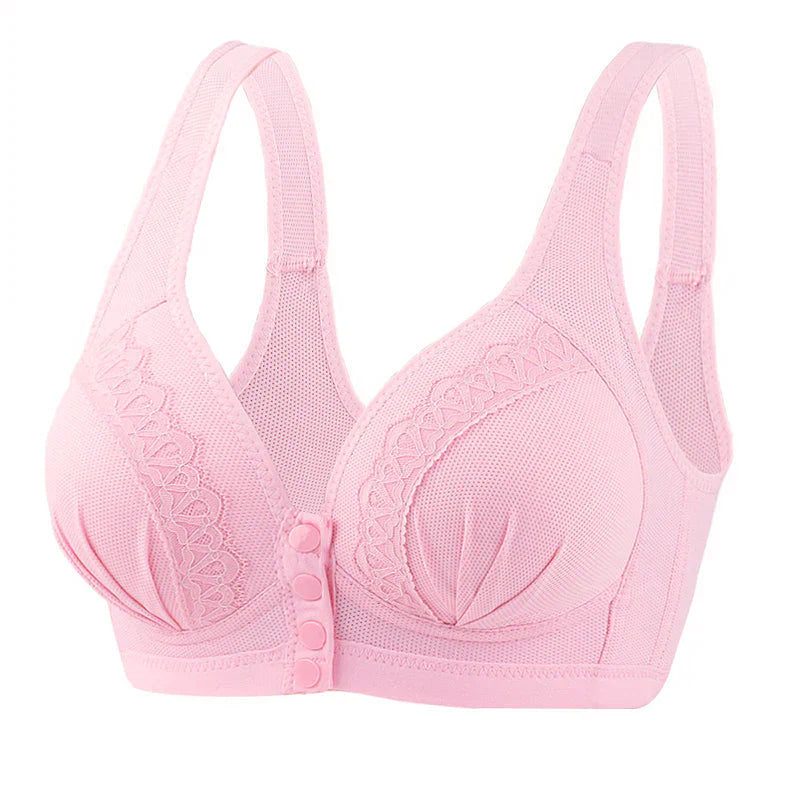 Front Button Breathable Skin-Friendly Cotton Bra